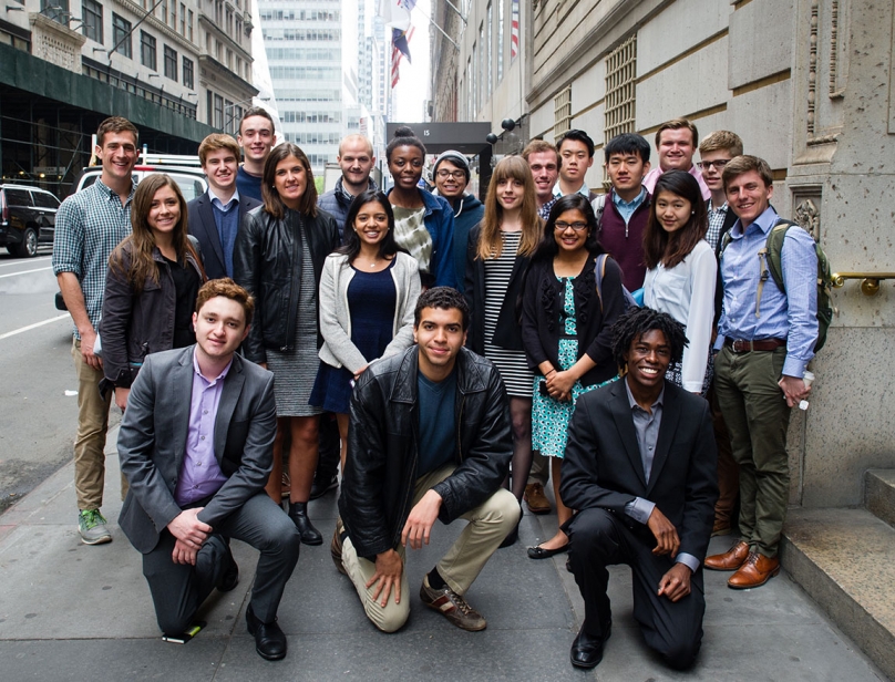 The participating students traveled to New York City May 2 for a pre-summer introduction to the startup immersion program. 